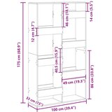 vidaXL Sobna pregrada boja hrasta 100x33x175 cm konstruirano drvo | shoptok.hr