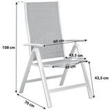 Gardenson Set Zložljivih Vrtnih Stolov Carrara, 2 Kos, Srebrna, Črna | Shoptok.si