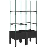 Vrtna sadilica s rešetkom crna 80 x 40 x 142,5 cm PP | Eponuda.com