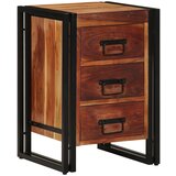 vidaXL Nočna omarica Rjava, Črna Trden akacijev les 40 x 40 x 59 cm | Shoptok.si