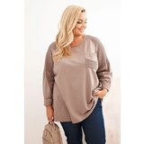 Kesi Włoski Plus Size women's cotton blouse with fango print color Cijene