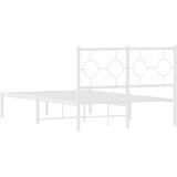 Metalni okvir za krevet s uzglavljem bijeli 120 x 190 cm | shoptok.hr