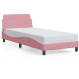 vidaXL Okvir za krevet s uzglavljem ružičasti 90x190 cm baršunasti | shoptok.hr