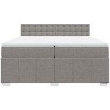  Krevet s oprugama i madracem smeđesivi 200x200 cm od tkanine | shoptok.hr