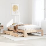 vidaXL Posteljni okvir brez vzmetnice 75x190 cm trdna borovina | Shoptok.si