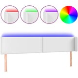 Maison Chic led posteljno vzglavje - vzglavna omarica - nočna omarica belo 183x16x78/88 cm umetno usnje, (21711967) Cene