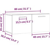 vidaXL Stenska omarica siva sonoma 80x36,5x35 cm inženirski les | Shoptok.si