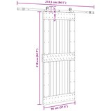  Klizna vrata NARVIK Prirodna i crna 95 x 210 cm (213,5 cm) | shoptok.hr