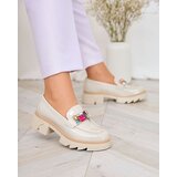 Resti Lacquered cream moccasins with colorful stones Sarin | ePonuda.com