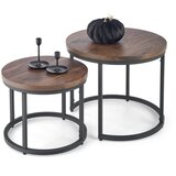 Halmar SET od 2 stolića za kafu OREO, prečnici 43/53 cm, crna/orah Cene