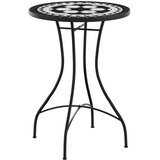 Bistro stolić s mozaikom crno-bijeli Ø50x70 cm keramički | shoptok.hr