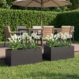 Vrtna saksija 2 kom. Crna 80 x 40 x 40 cm Čelična vrata | shoptok.hr
