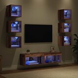 TV ormar S LED lampica s ladicama Zidne 8 pcs Staro drvo Stakl | shoptok.hr
