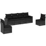  The Living Store Vrtna sedežna garnitura 6-delna z blazinami črna poli ratan - Vrtna Sedežna Garniture, (21462006) | Shoptok.si