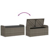  Klupa za pohranu s jastukom siva 115 x 51 x 52 cm od poliratana | shoptok.hr