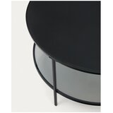 Kave Home Črna okrogla mizica s stekleno mizno ploščo ø 80 cm Gilda – | Shoptok.si