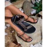 Resti Black and brown women's sports sandals with print Iberifa Cijene