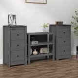  Komode 2 kom sive 40 x 35 x 80 cm od masivne borovine | shoptok.hr