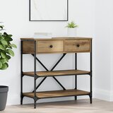 vidaXL Konzolna miza Opečnjak iz hrasta 75x34.5x75 cm Inženirski les | Shoptok.si