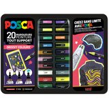 POSCA Pigmentni markerji GROOVY COLORS, kovinska škatla 20 kom, (21656338) | Shoptok.si