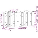 vidaXL Vrtno korito z ograjico črn 60x30x30 cm trdna borovina | Shoptok.si