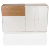 MID.YOU Široka Komoda Melmo, Bela, Barva Hrasta | Shoptok.si