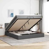 vidaXL Otomanski posteljni okvir z vzmetnico temno siv 200x200 cm | Shoptok.si