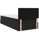  Otomanski okvir kreveta s madraca crni 100x200cm baršunasti | shoptok.hr