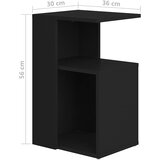  Bočni stolić crni 36 x 30 x 56 cm od konstruiranog drva | shoptok.hr