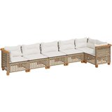  6-dijelni set vrtnih sofa s jastucima bež od poliratana | shoptok.hr