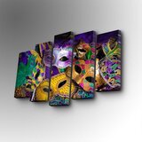 Wallity 5PUC-107 multicolor decorative canvas painting (5 pieces) Cene