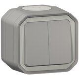 Legrand Dvostruki prekidač za stepenište br. 6+6 PLEXO IP55, siv | Eponuda.com