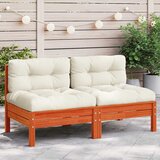 Vrtna sofa s jastucima 2 kom voštano smeđa od masivne borovine | shoptok.hr