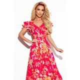 Numoco Long dress with neckline and frills | Shoptok.si