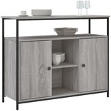  Komoda siva boja hrasta 100x35x80 cm od konstruiranog drva | Eponuda.com