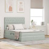 vidaXL Krevet S LED lampica Svijetlo siva 140 x 190 cm Baršun | shoptok.hr