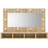 Ormarić s ogledalom LED boja hrasta sonome 90 x 31,5 x 62 cm | Eponuda.ba