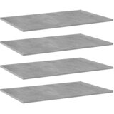 Police za knjige 4 kom siva boja betona 80 x 50 x 1,5 cm drvene | shoptok.hr
