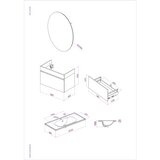 Hanah home Kupatilski ormarić sa umivaonikom i ogledalom (2 komada) Harmony Fume | Eponuda.com