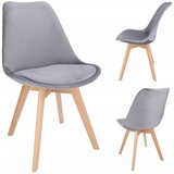 Jumi Stol BARI oblazinjen v siv žamet, (21888413) | Shoptok.si