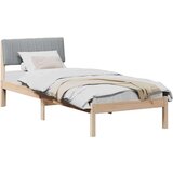  Okvir kreveta s uzglavljem Smeđa i svijetlo siva 75 x 190 cm | shoptok.hr