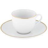 Villa Altachiara Komplet 6 belih porcelanskih skodelic s podstavki Gold Chic Cene