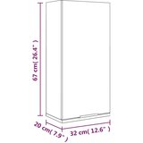  Zidni kupaonski ormarić boja dimljenog hrasta 32 x 20 x 67 cm | shoptok.hr