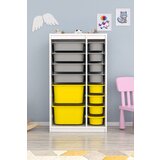Hanah home višenamenska komoda Montana Xs 2D4N8U, 69 x112.2 x29.6 cm, Belo-sivo-žuta | ePonuda.com