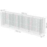  Visoka greda gabion pocinkano jeklo 360x50x100 cm | Shoptok.si