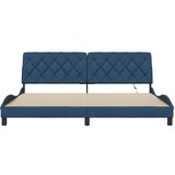  Okvir kreveta s LED-om bez madraca plavi 200x200 cm od tkanine | shoptok.hr