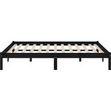  Okvir za krevet od masivne borovine crni 200 x 200 cm | shoptok.hr