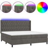  Box spring s madracem LED tamnosivi 200x200 cm baršun | shoptok.hr