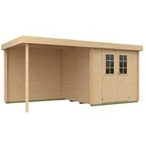 KIEHNHOLZ Vrtna hiška Eco-Lounge (Zunanje dimenzije vključno s strešnim previsom (Š x G): 454 x 230 cm, Les, Rjava) | Shoptok.si