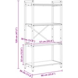 Police za knjige Sivi hrast sonoma 60 x 30 x 118 cm | shoptok.hr